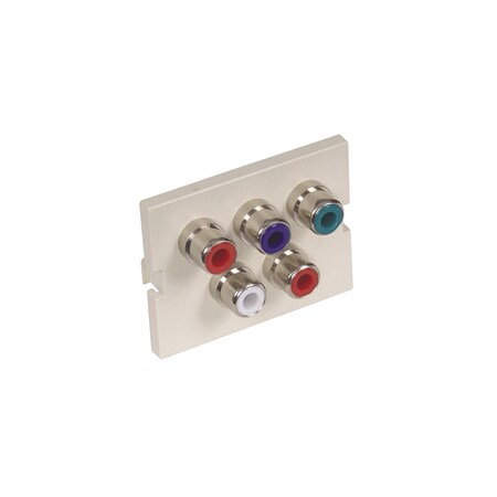 Hubbell Premise Wiring ISTATION MODULE, W/5 RCA, SOLDER, 1.5U, AL,  IMCRS15AL